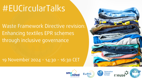 #EUCircularTalks – Waste Framework Directive revision: Enhancing textiles EPR schemes through inclusive governance