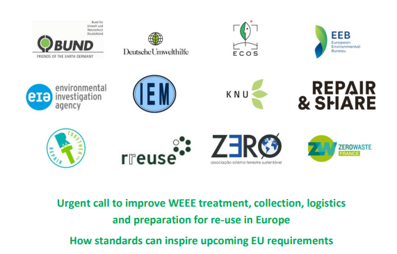 Urgent call to improve WEEE treatment, collection, logistics and preparation for re-use in Europe